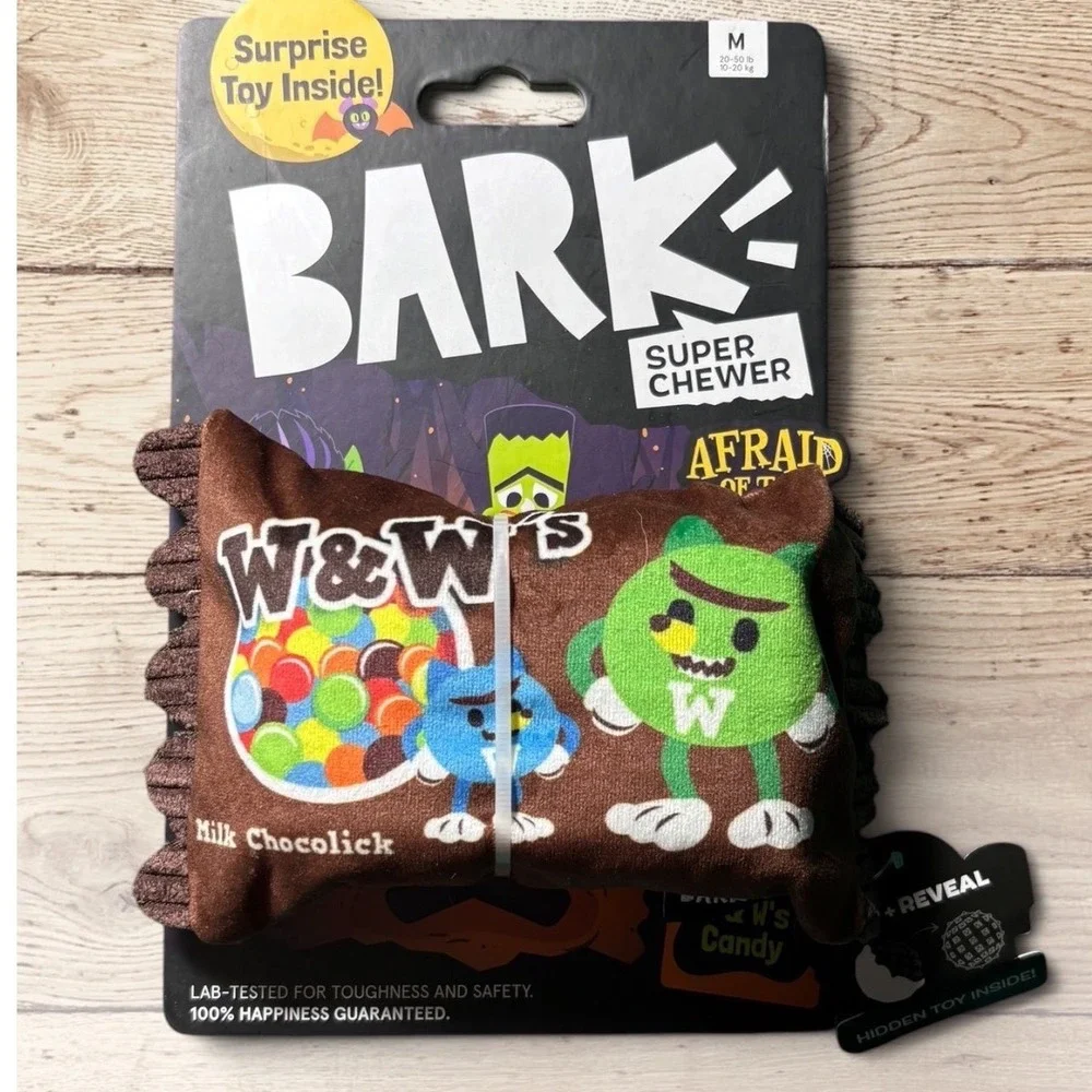 Bark Super Chewer Afraid of the Bark W&W's Milk Chocolick Dog Toy Medium 20-50lb